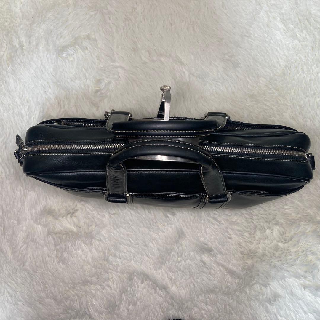 コーチ 2way ブラック レザー ビジネスバッグ 肩掛け斜め掛け F70021