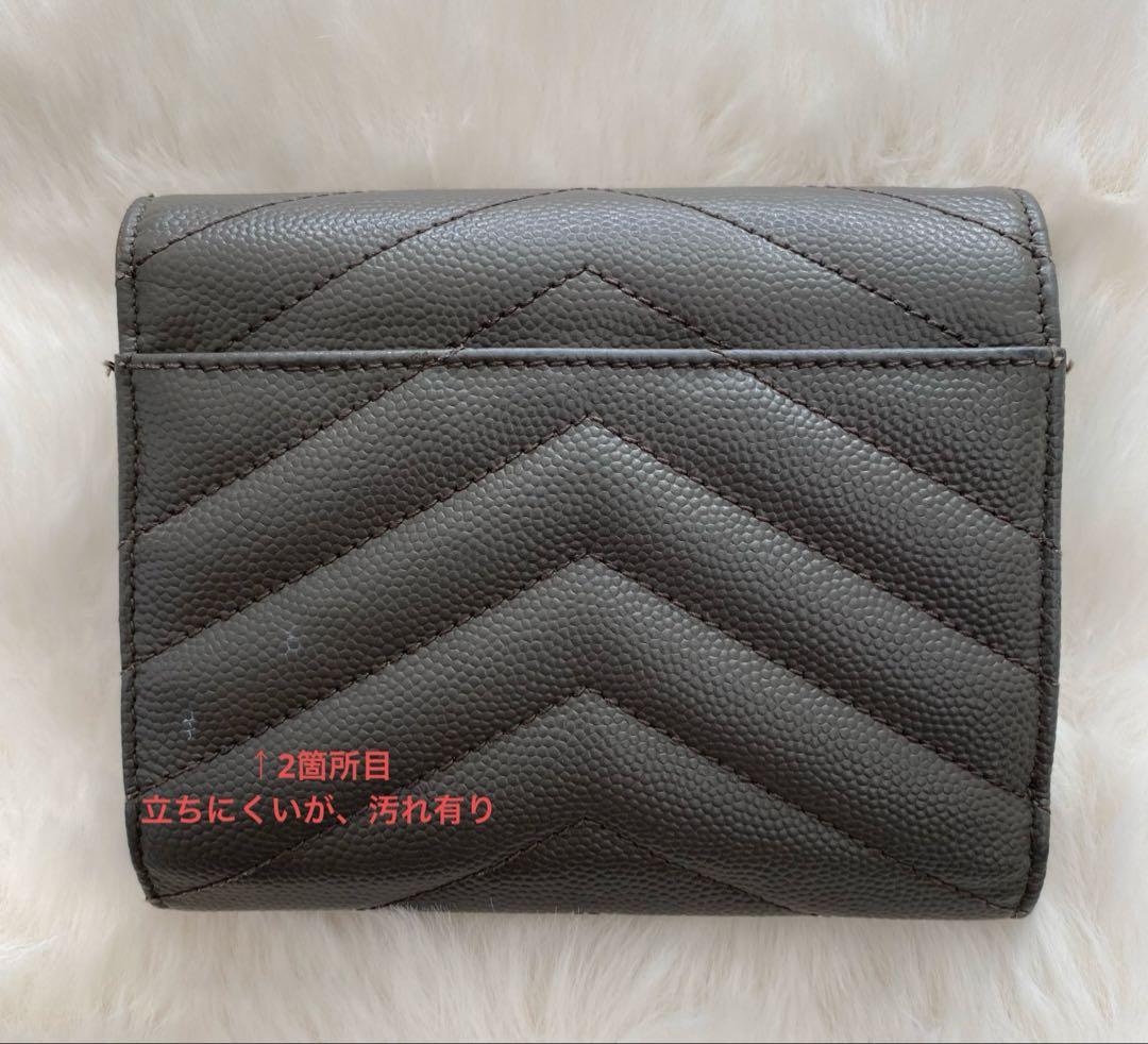 美品】SAINT LAURENT 三つ折り財布 グレー - メルカリ