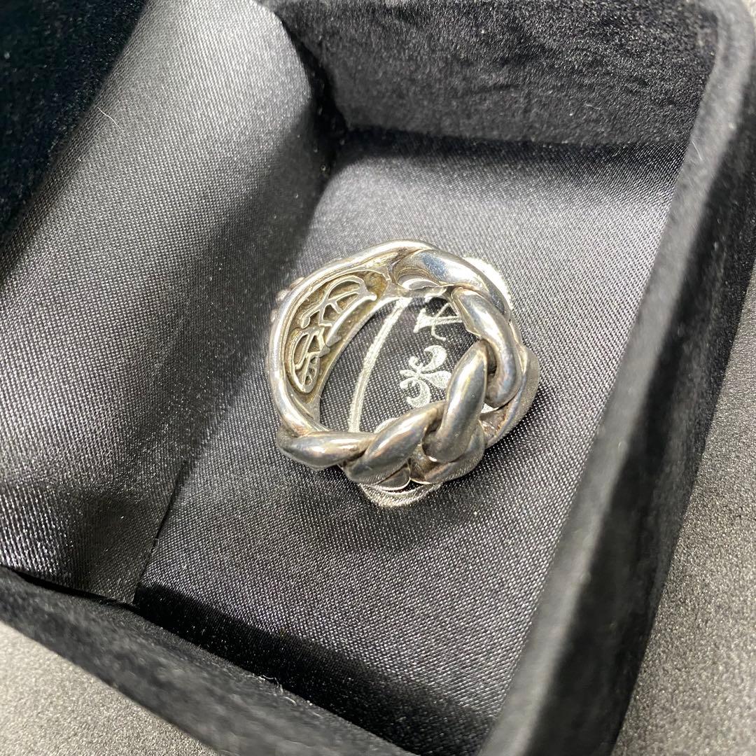 【箱付き】 A&G シルバー チェーン クロス リング 19.5号