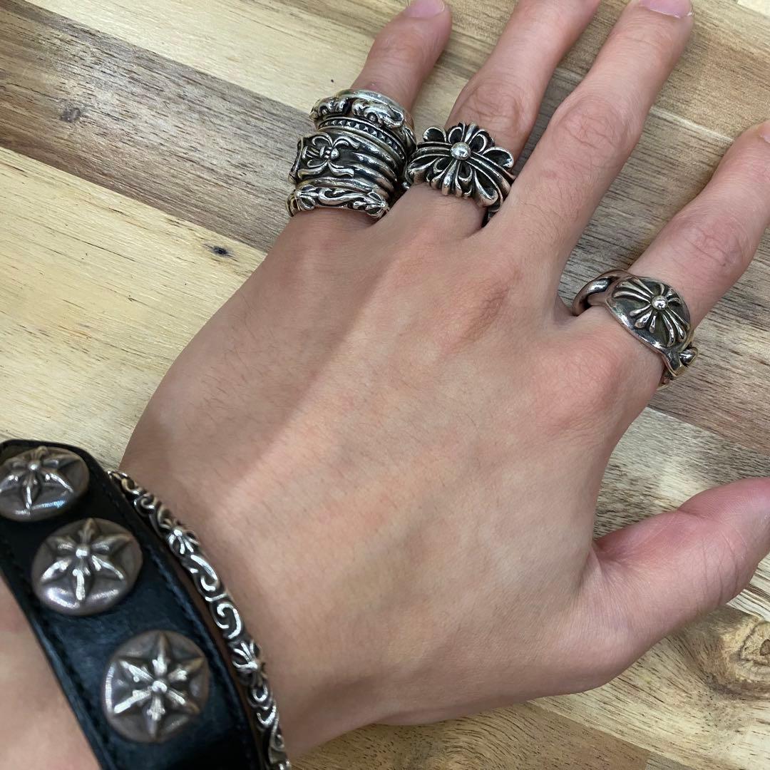 【箱付き】 A&G シルバー チェーン クロス リング 19.5号