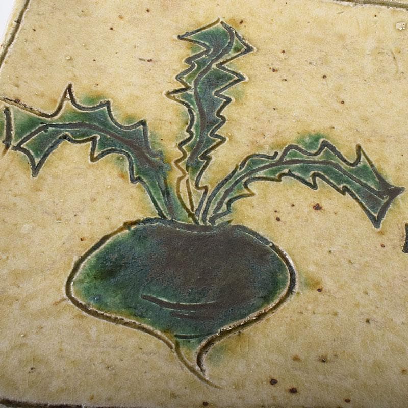 ジムシム様専用 北大路魯山人作 黄瀬戸 織部蕪文 爼大皿 共箱 D R8120C