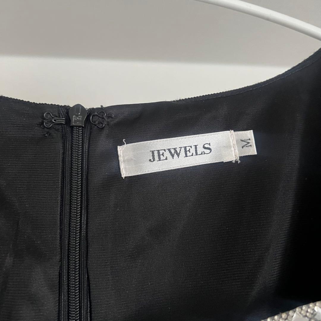Jewels ビジューリボンマーメイドミニドレス