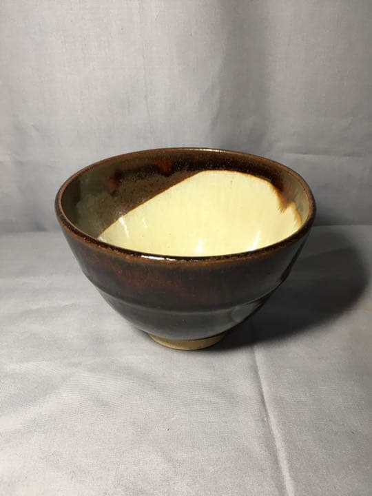 【茶道具】陽炎園造  膳所焼 胴紐 茶碗 A162