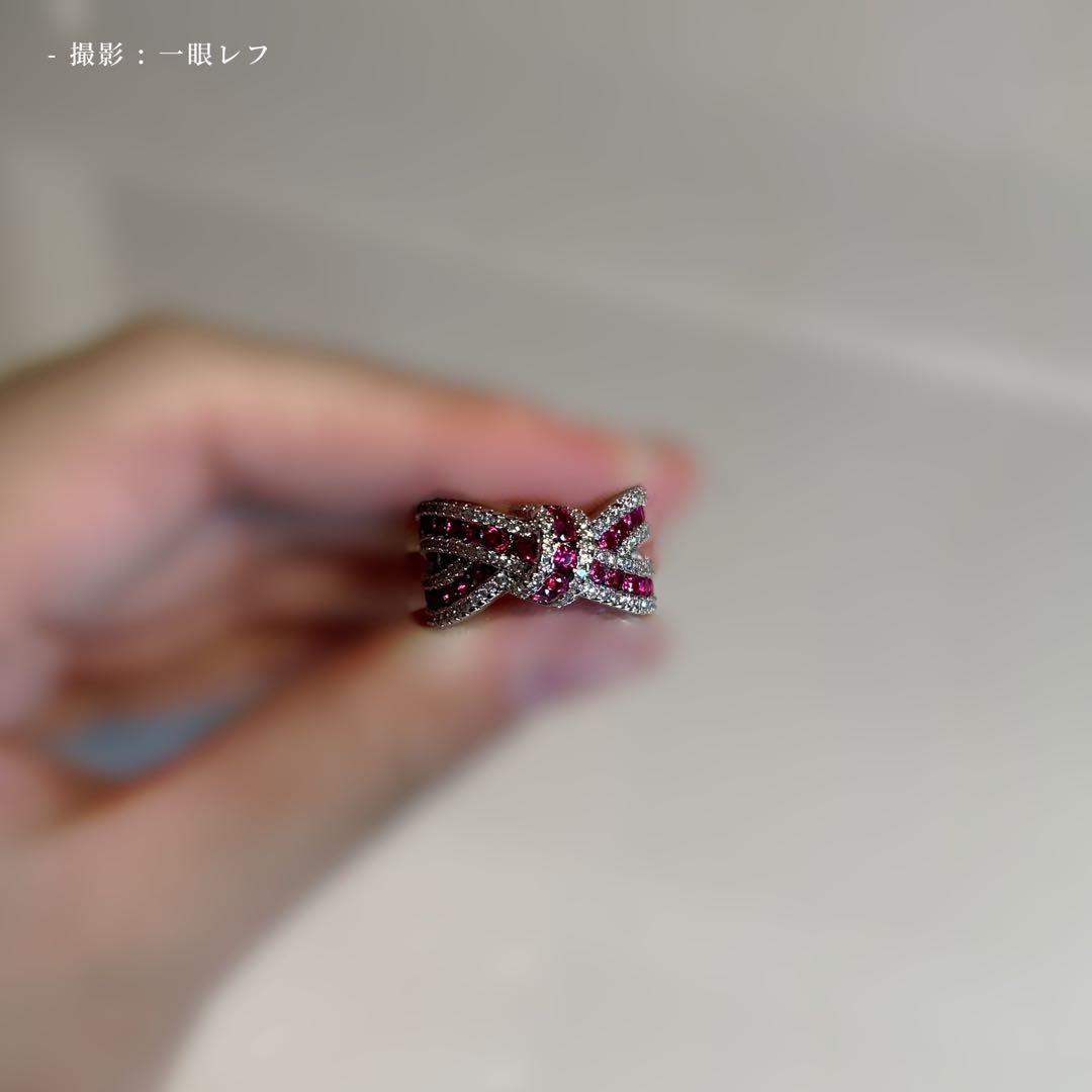 遺品整理　アンティーク　ヴィンテージ　リボンデザイン　ダイヤモンド　ルビー