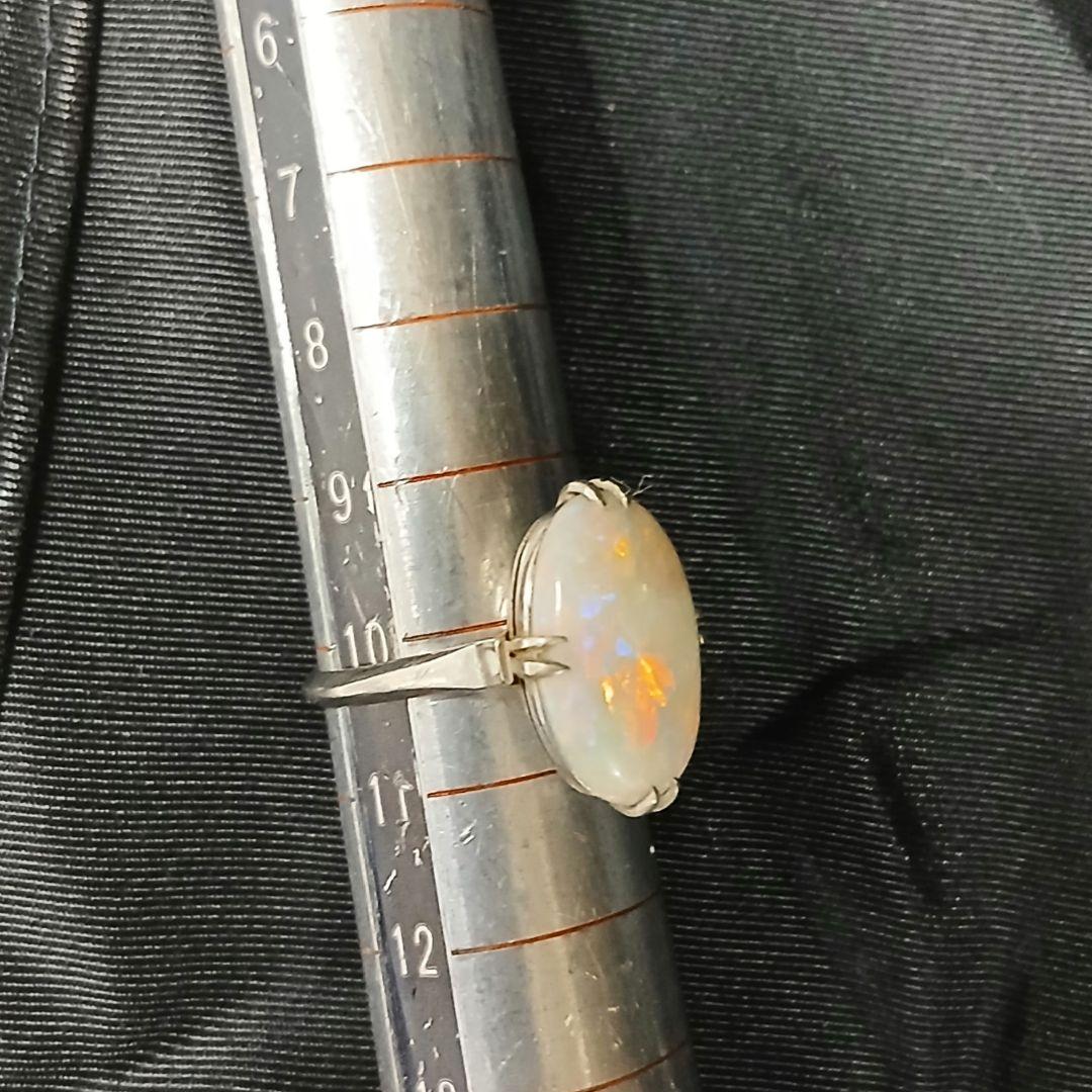 オパールリング◎プラチナpm刻印◎10号昭和レトロ