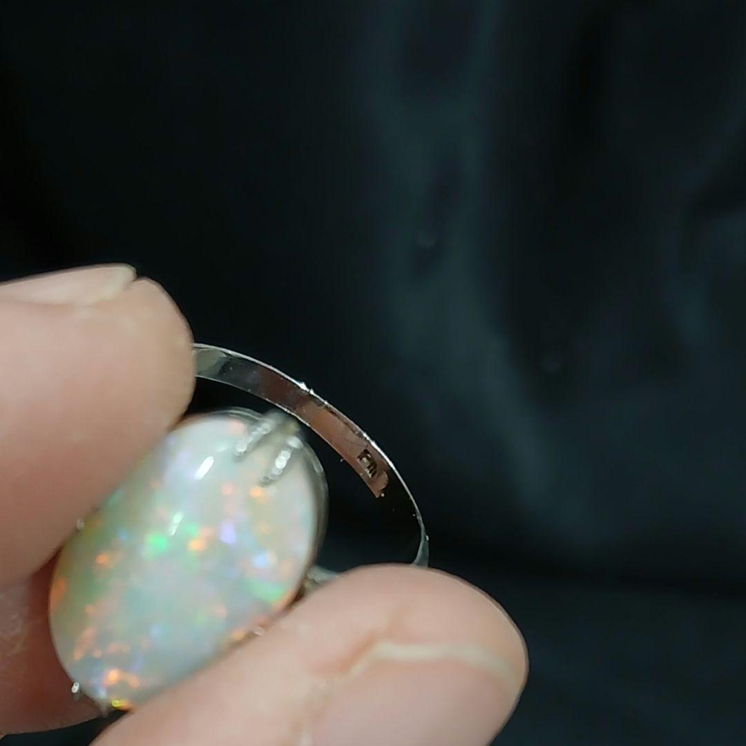 オパールリング◎プラチナpm刻印◎10号昭和レトロ