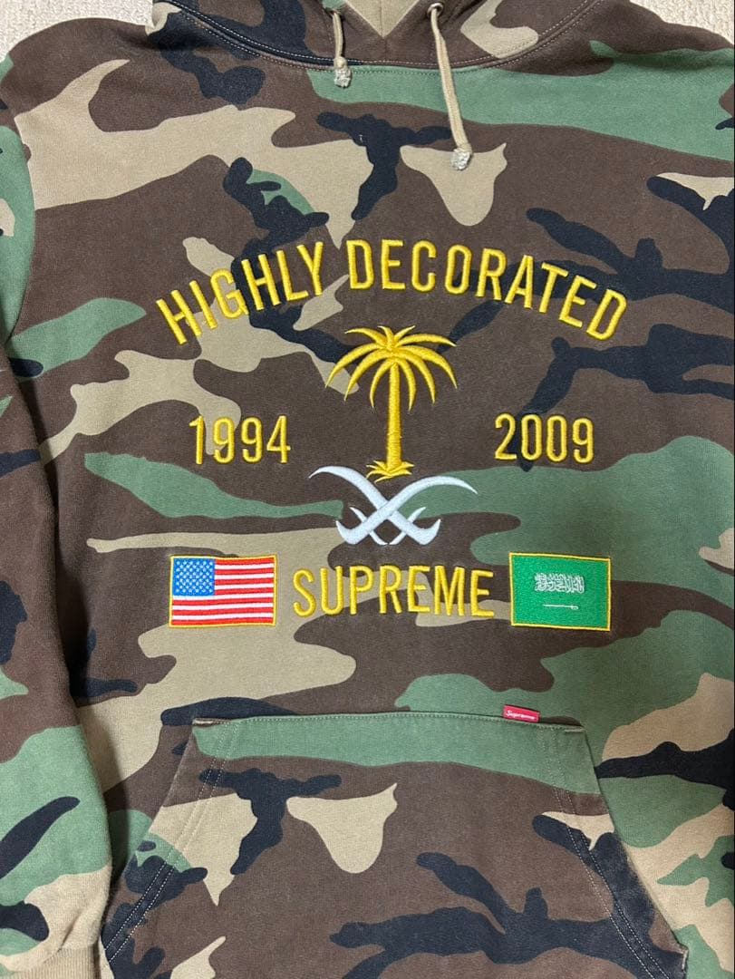 Supreme シュプリーム 09SSスウェット パーカー 迷彩力モ刺繍