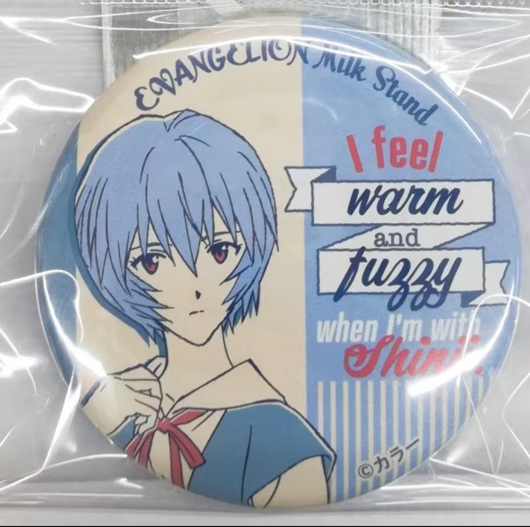 エヴァンゲリオン ミルクスタンド 缶バッジ 綾波レイ