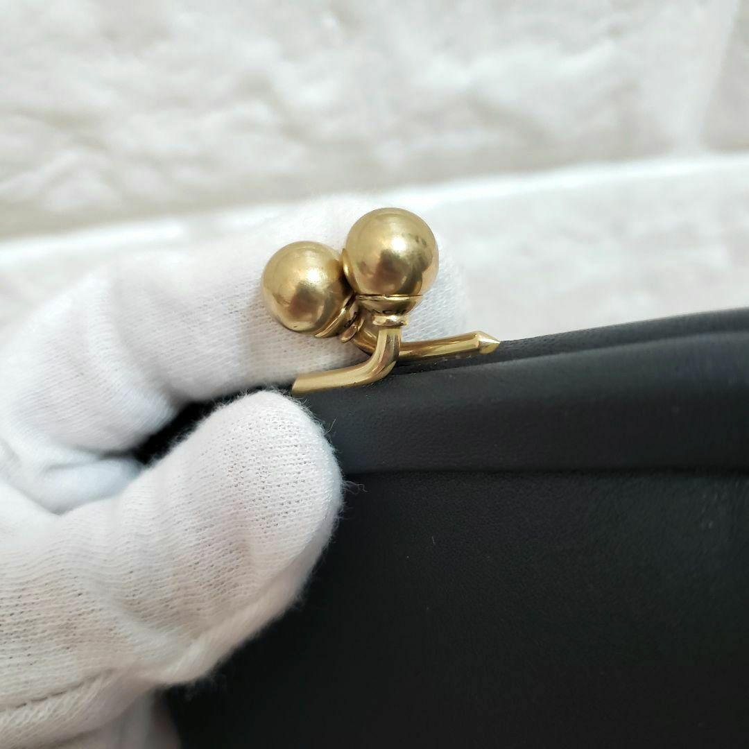 COACHコーチ オールレザー ブラック がま口 ケース カードケース新品