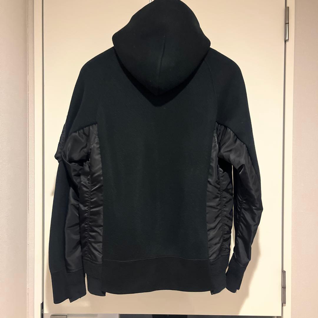 SACAI | ジップアップパーカー　ブラック