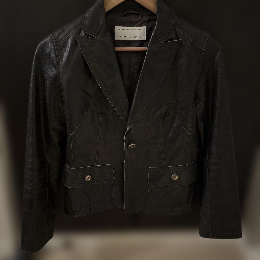 00s archive leather jacket Y2K - メルカリ