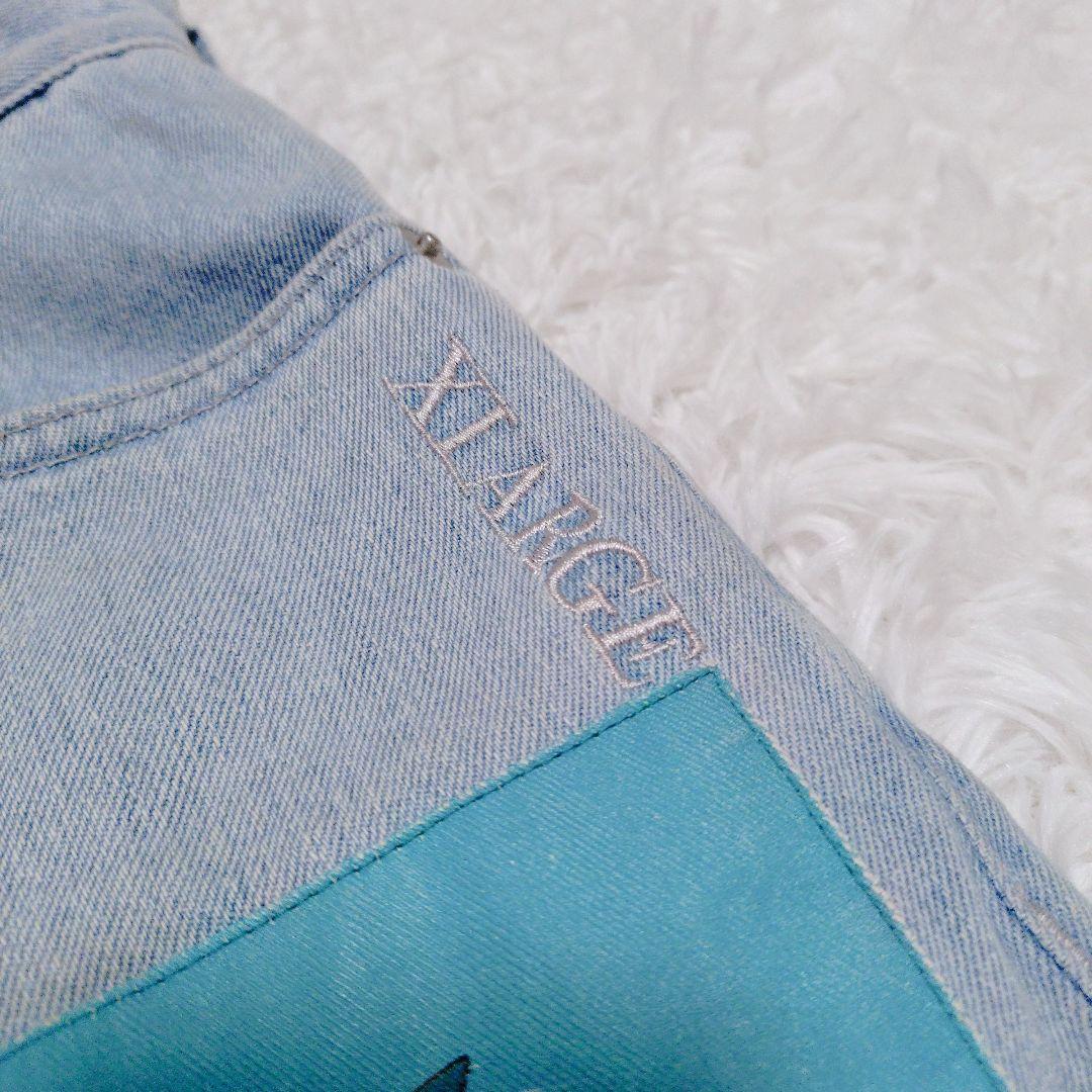 XLARGE 僕のヒーローアカデミア コラボ デニム プリント 刺繍 ヒロアカ