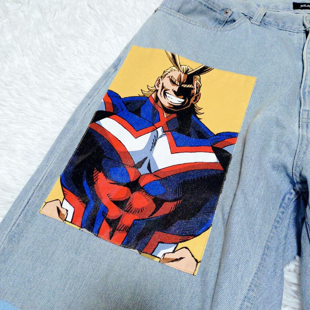 XLARGE 僕のヒーローアカデミア コラボ デニム プリント 刺繍 ヒロアカ