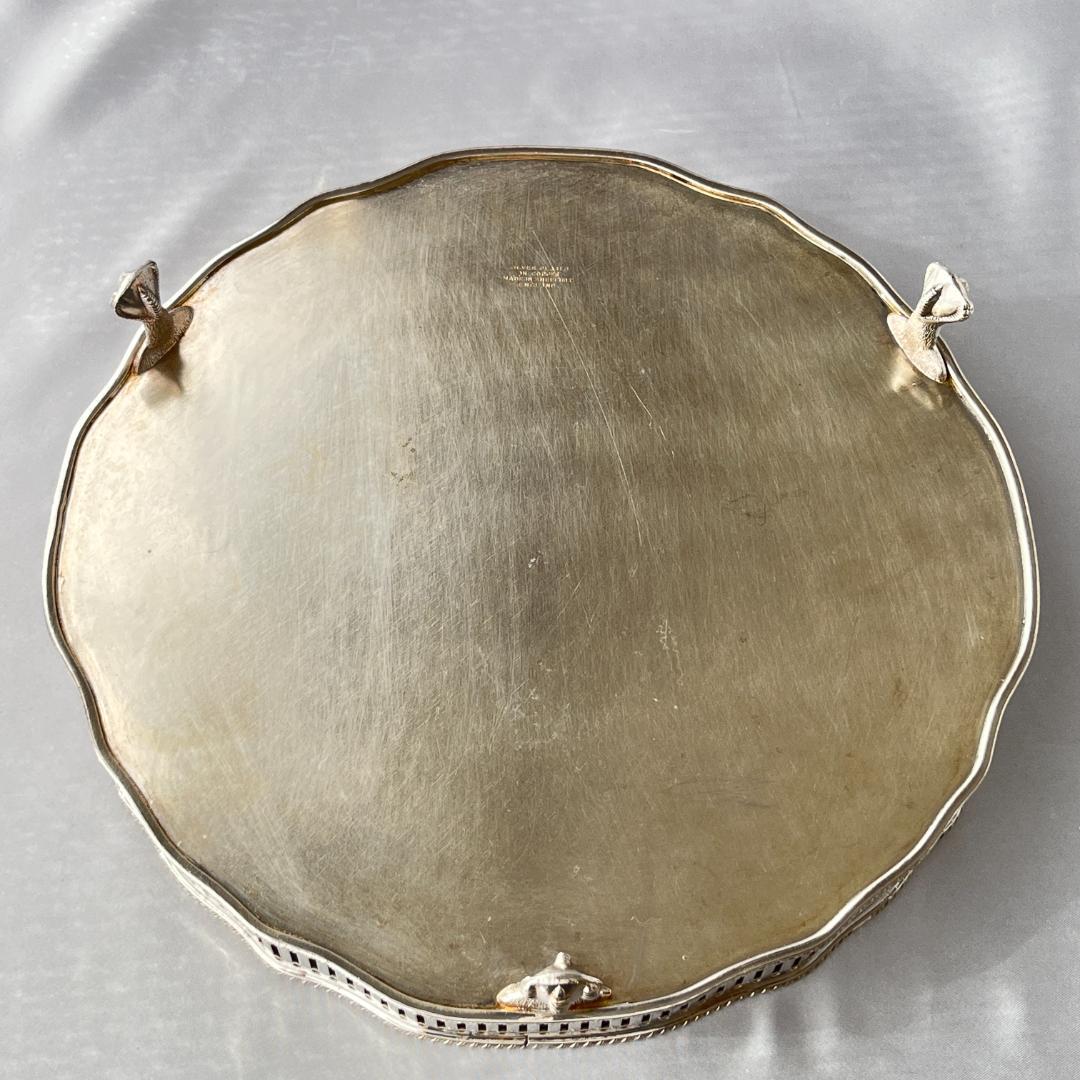 英国】 ギャラリートレー サークル型 25cm クロウフット