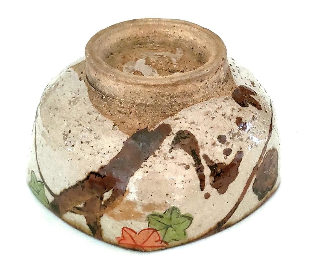 陶器 楓色絵図 五角形鉢 Ab-181 美術品・アンティーク・コレクション