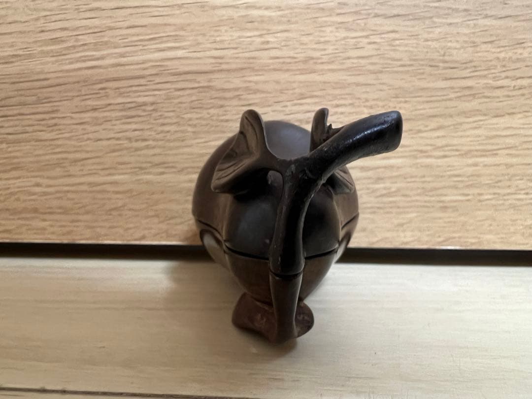 茶道具 仏具 香合 茄子 木製 香蓋 合子 ナス 彫刻 古美術 骨董 瓢箪