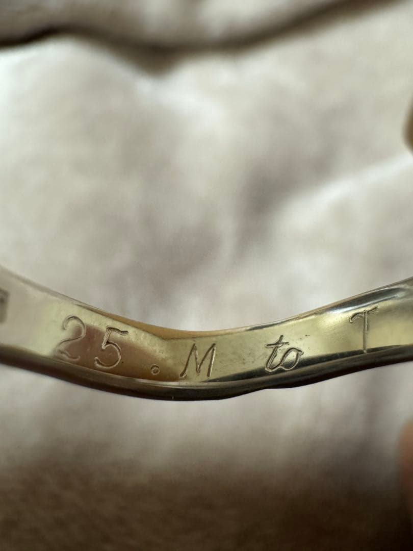 pt1000 イニシャル入り　リングセット