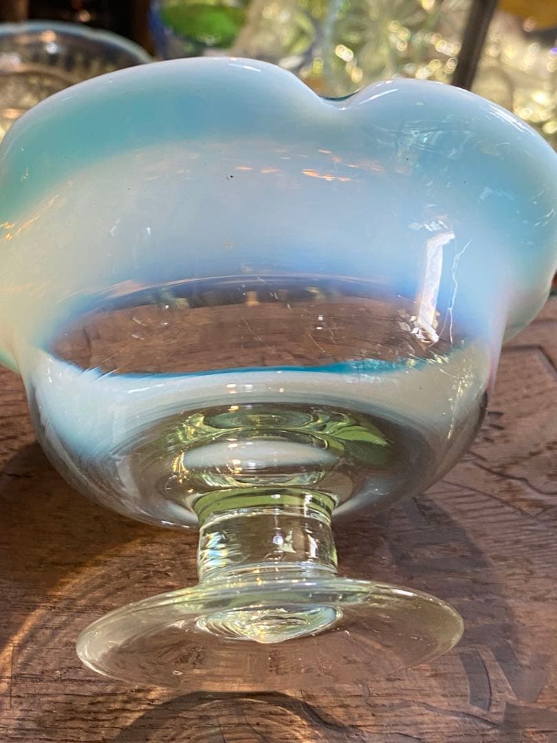 専用です。大正〜昭和初期 氷コップ 乳白色 赤と青 セット