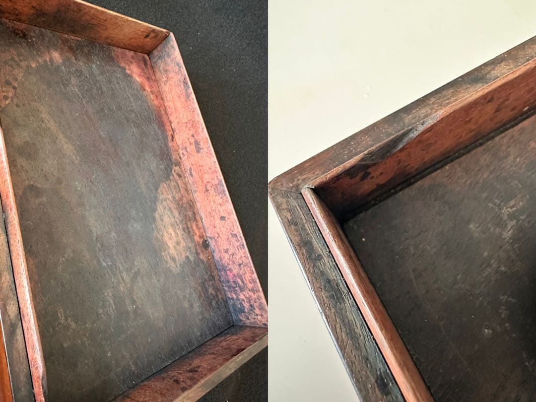 書道具 唐木花梨瘤杢硯箱 画家辻口南華愛用の雨畑硯付　唐木硯箱　硯筥 書道道具