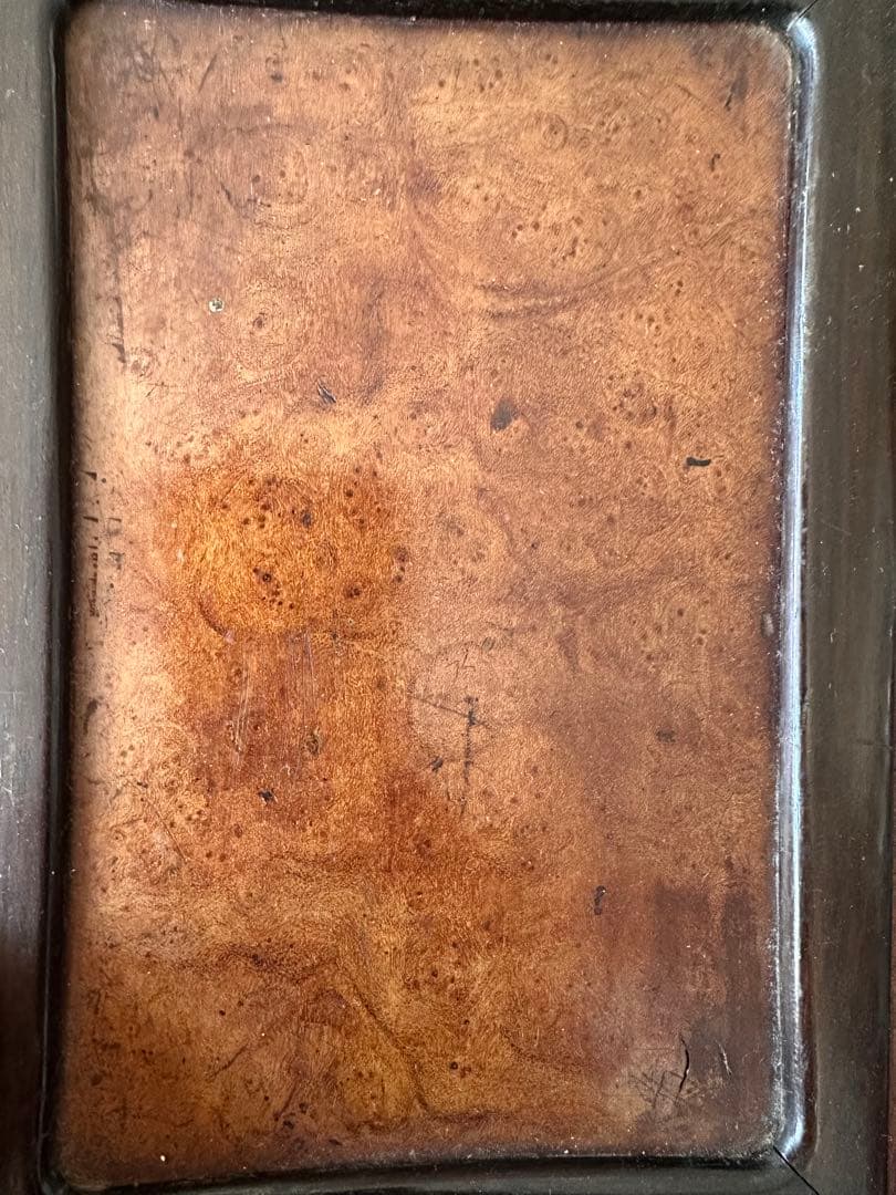 書道具 唐木花梨瘤杢硯箱 画家辻口南華愛用の雨畑硯付　唐木硯箱　硯筥 書道道具