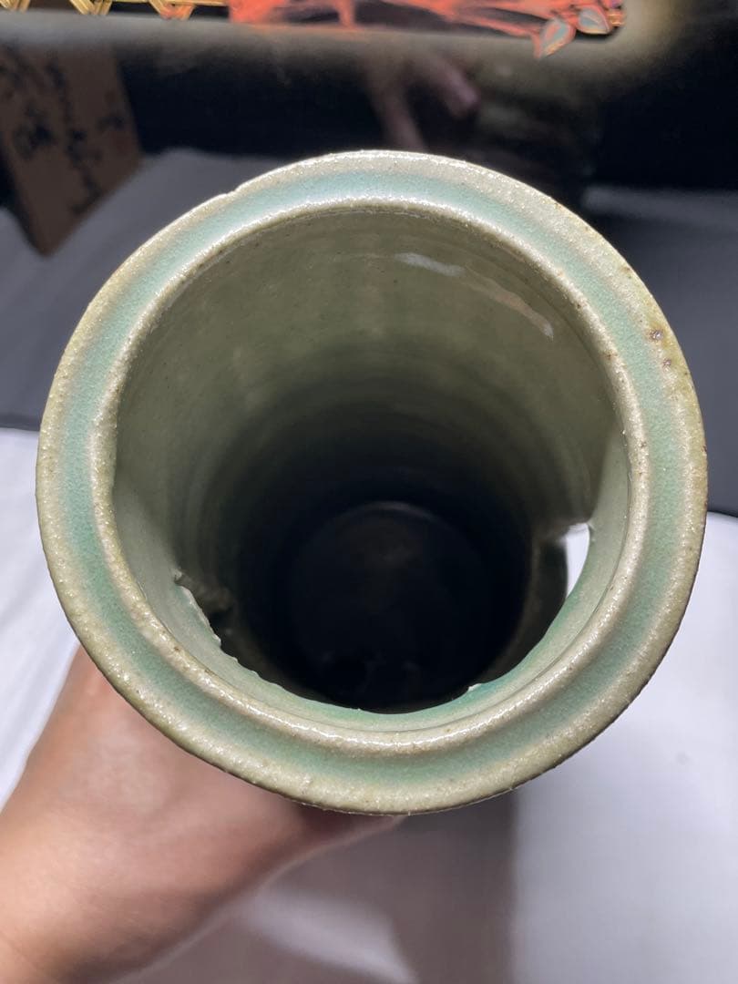 美濃焼。名作家。山田 正和。花器。超美品。舊家蔵出し。茶道具。華道具。