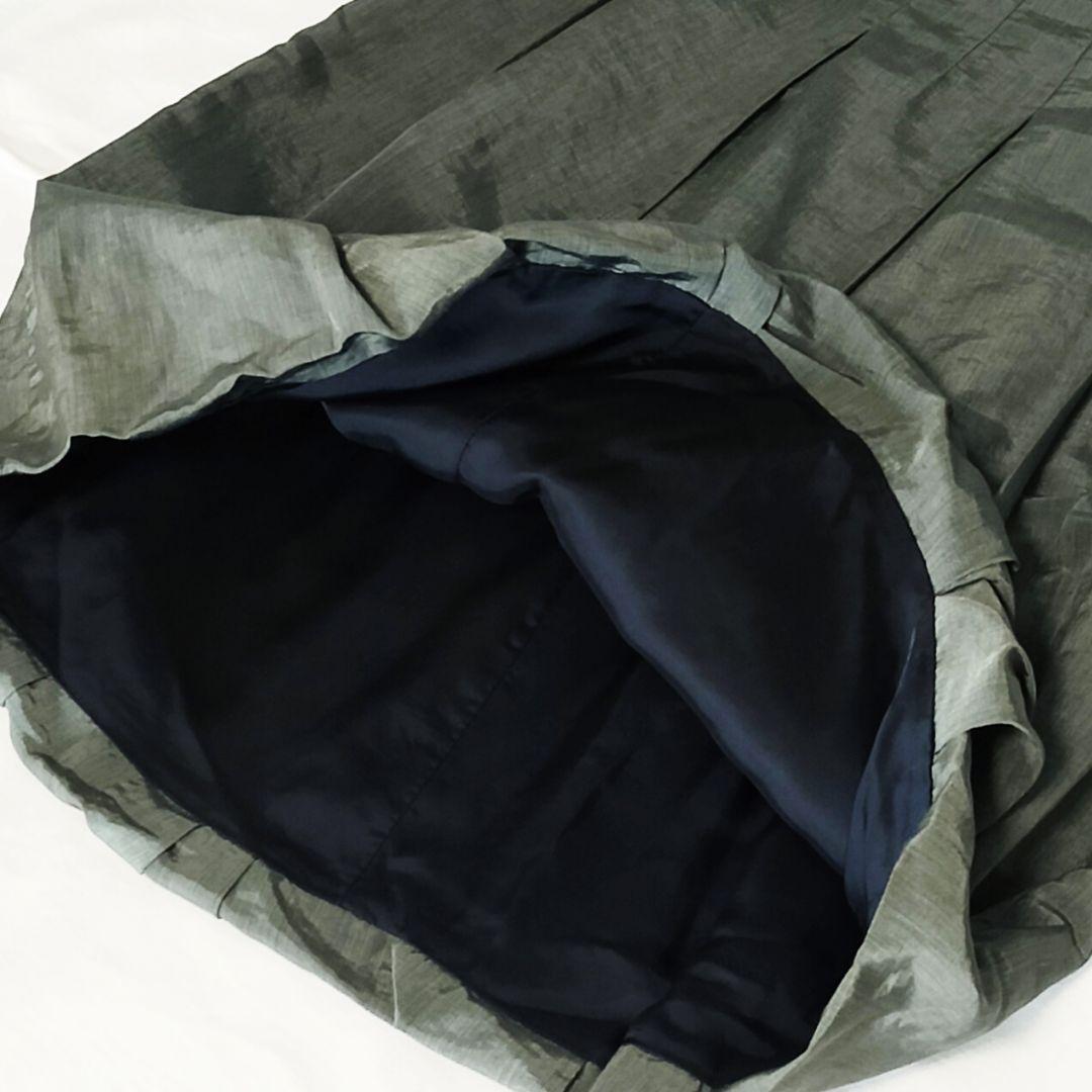 美品 DRIES VAN NOTEN リネンポリエステル タックバルーンスカート