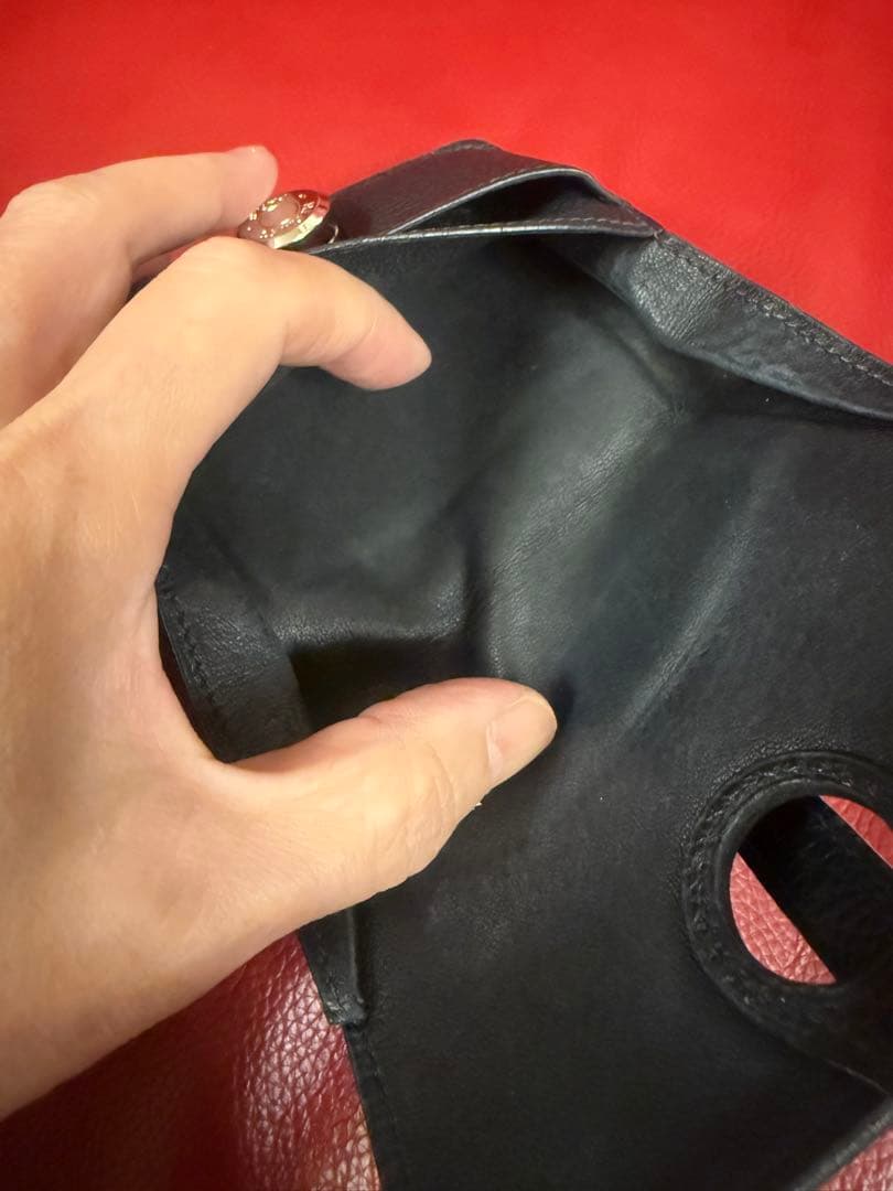 HERMES ドゴン 小銭入れ 本革 黒 トゴ