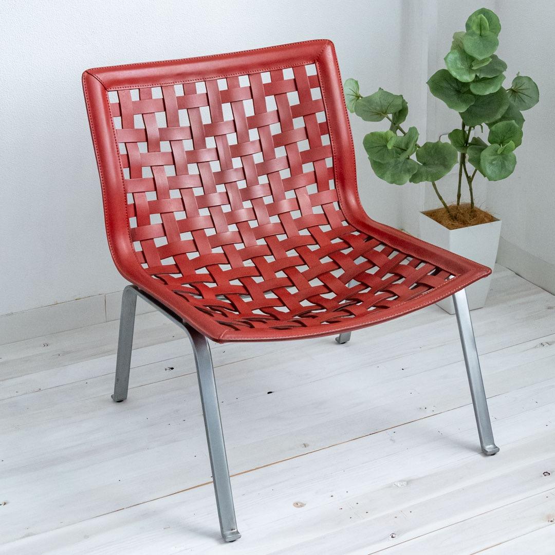 FASEM（ファセム）本革ネットチェアー　レッド