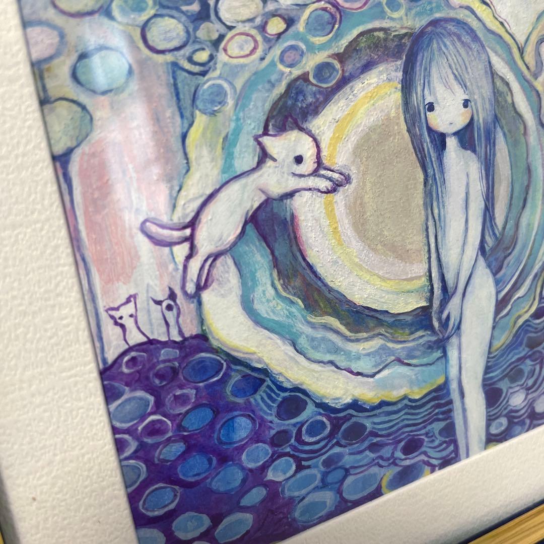 si_ku 黄菊しーく painting 原画　18×23cm(額縁含む)