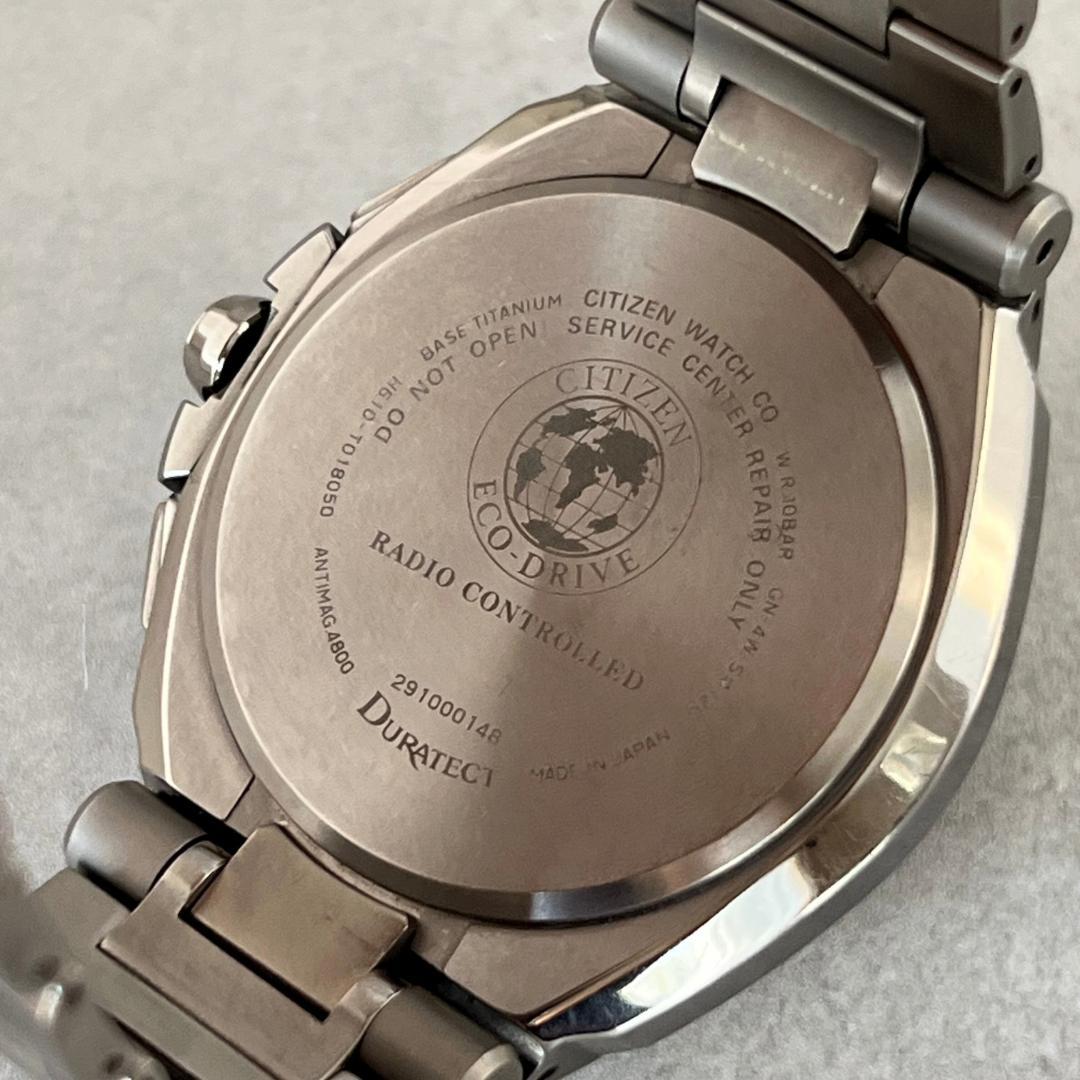 【√M】稼働品 シチズン アテッサ 電波ソーラー クロノ メンズ チタン