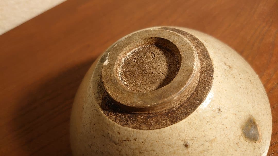 李朝　朝鮮陶器　唐津焼　京焼　白釉　抹茶碗　アンティーク抹茶碗　蔵出し　１客