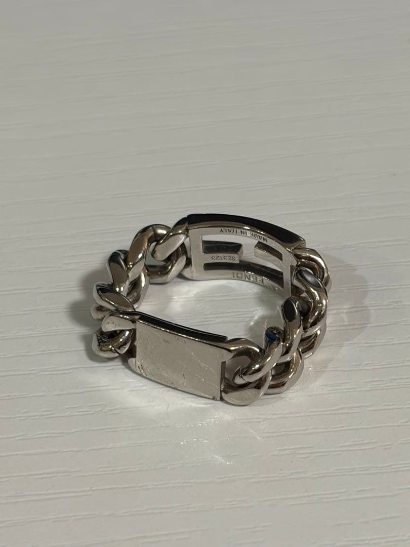FENDI フェンディ チェーンリング バゲット FFシルバー ロゴSsize