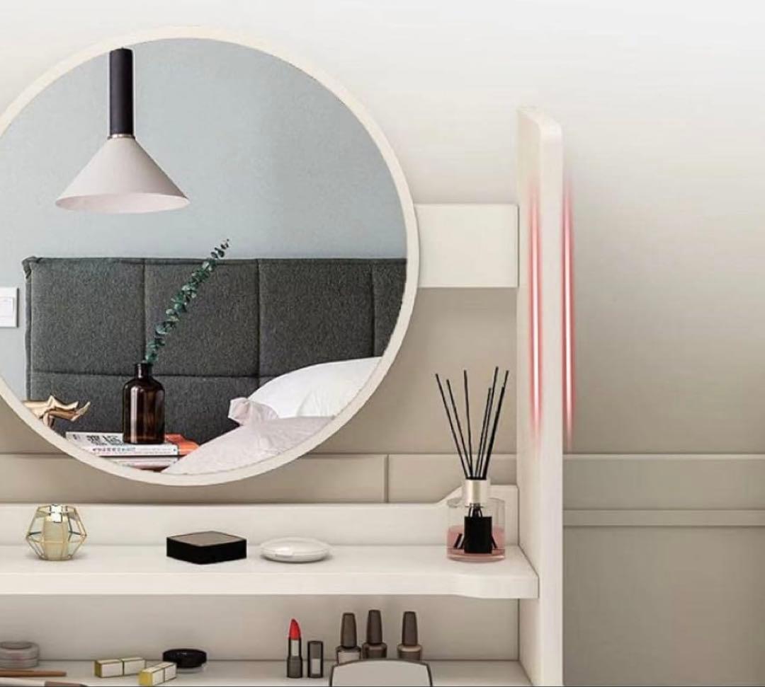 大人気❣️ドレッサー⭐️丸鏡 40奥行き x 60幅 x 119高さ ホワイト