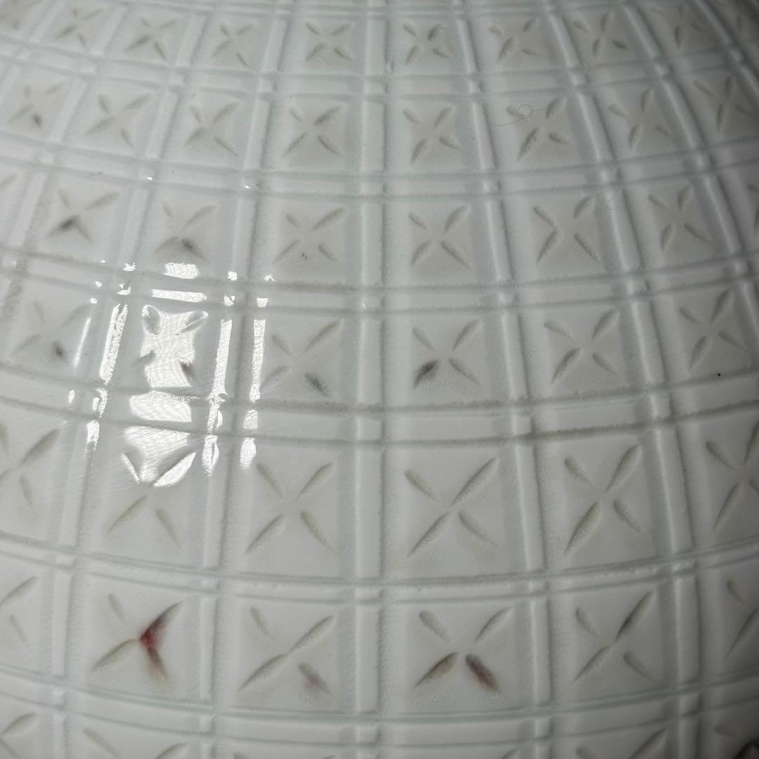 藤井朱明　作　格子文花瓶　エントランス　オブジェ　日展陶芸作家　高30.5cm