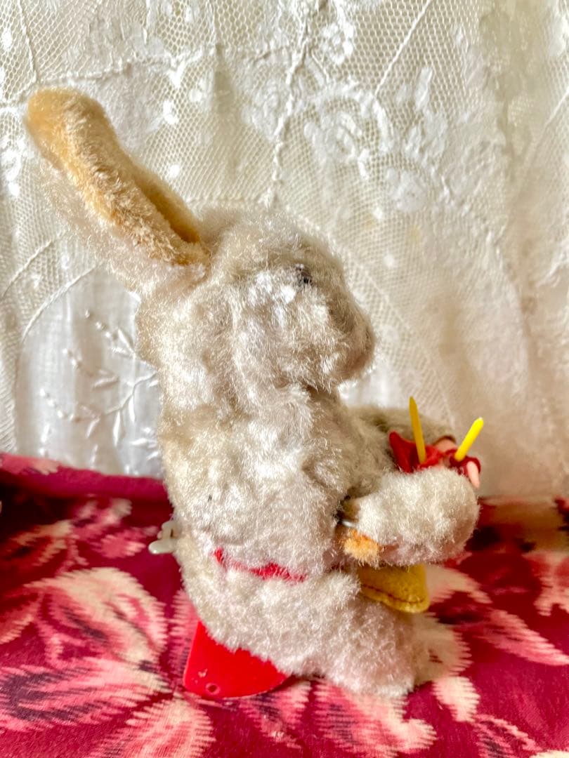 編み物うさぎ ゼンマイおもちゃ 旧西ドイツワグナー社製ドイツ
