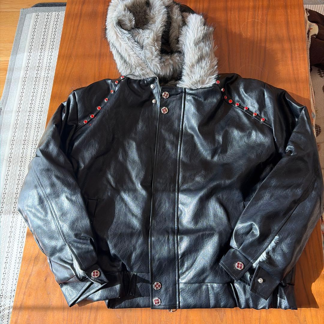 C*t様 正規店購入ArguE CulturEフード付き ファー切替 レザージャ