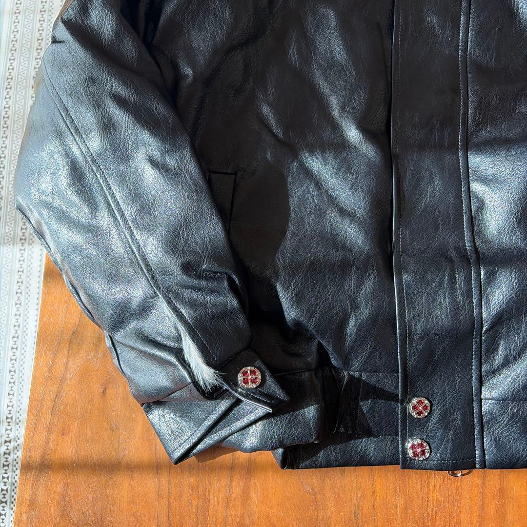 C*t様 正規店購入ArguE CulturEフード付き ファー切替 レザージャ