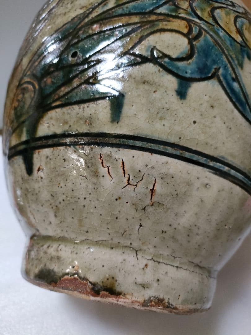 古琉球？嘉瓶（ゆしびん）花器 刷毛目 縄紋 筒描き 古民藝 バーナード