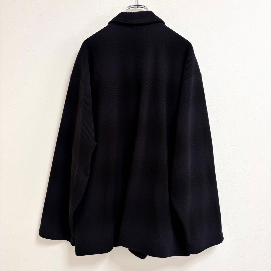 【極美品L】Wacko Maria チェック フリース シャツ ジャケット 黒系