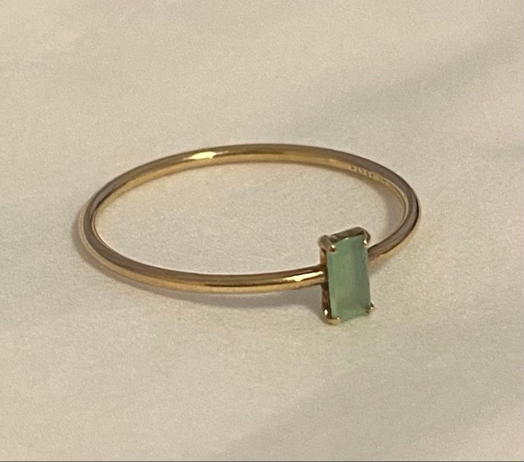 【値下】agete K10リング 11号クリソプレイズ 【販売証明書付き】