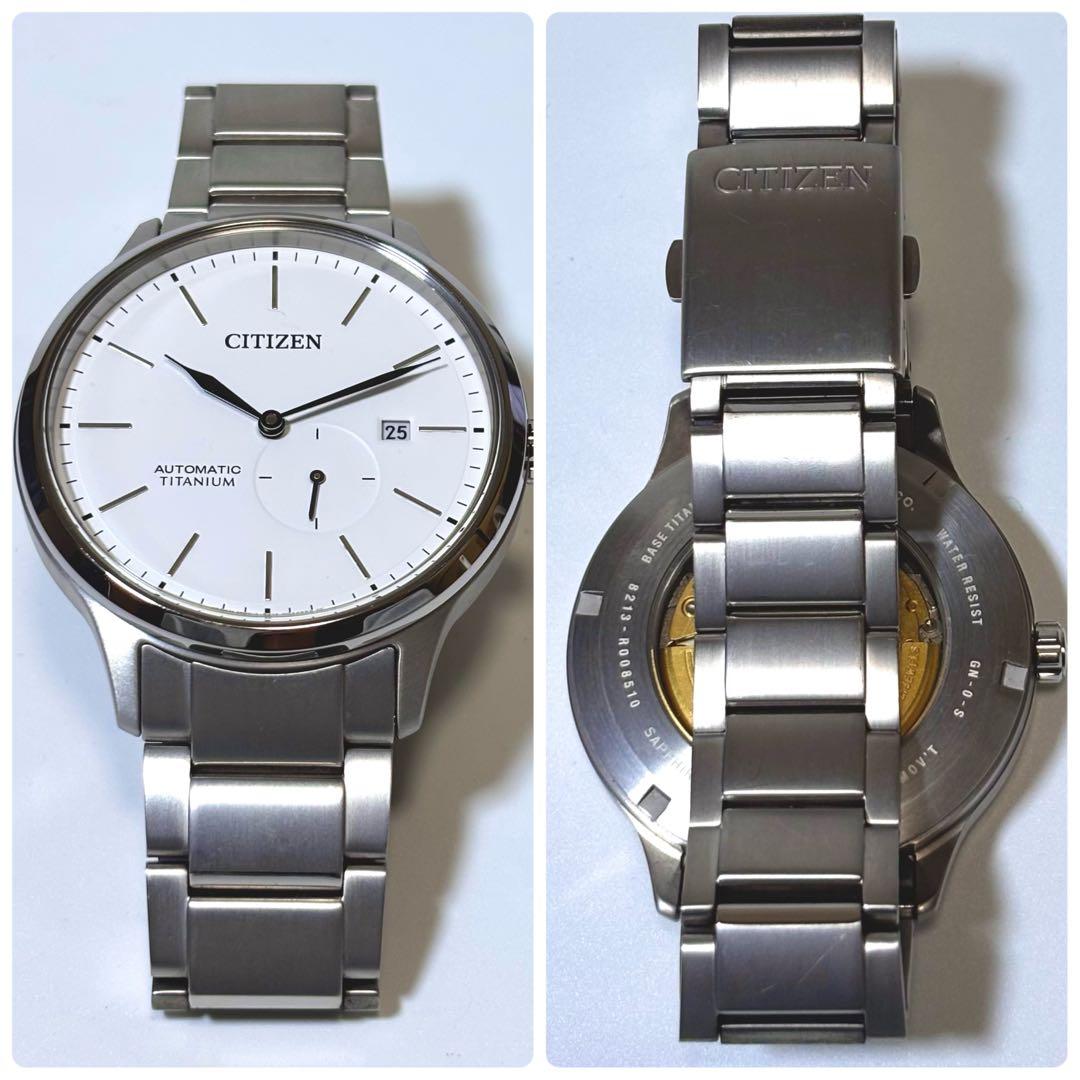稼働 CITIZEN メンズ腕時計 自動巻き 裏スケ チタニウム デイト 軽量