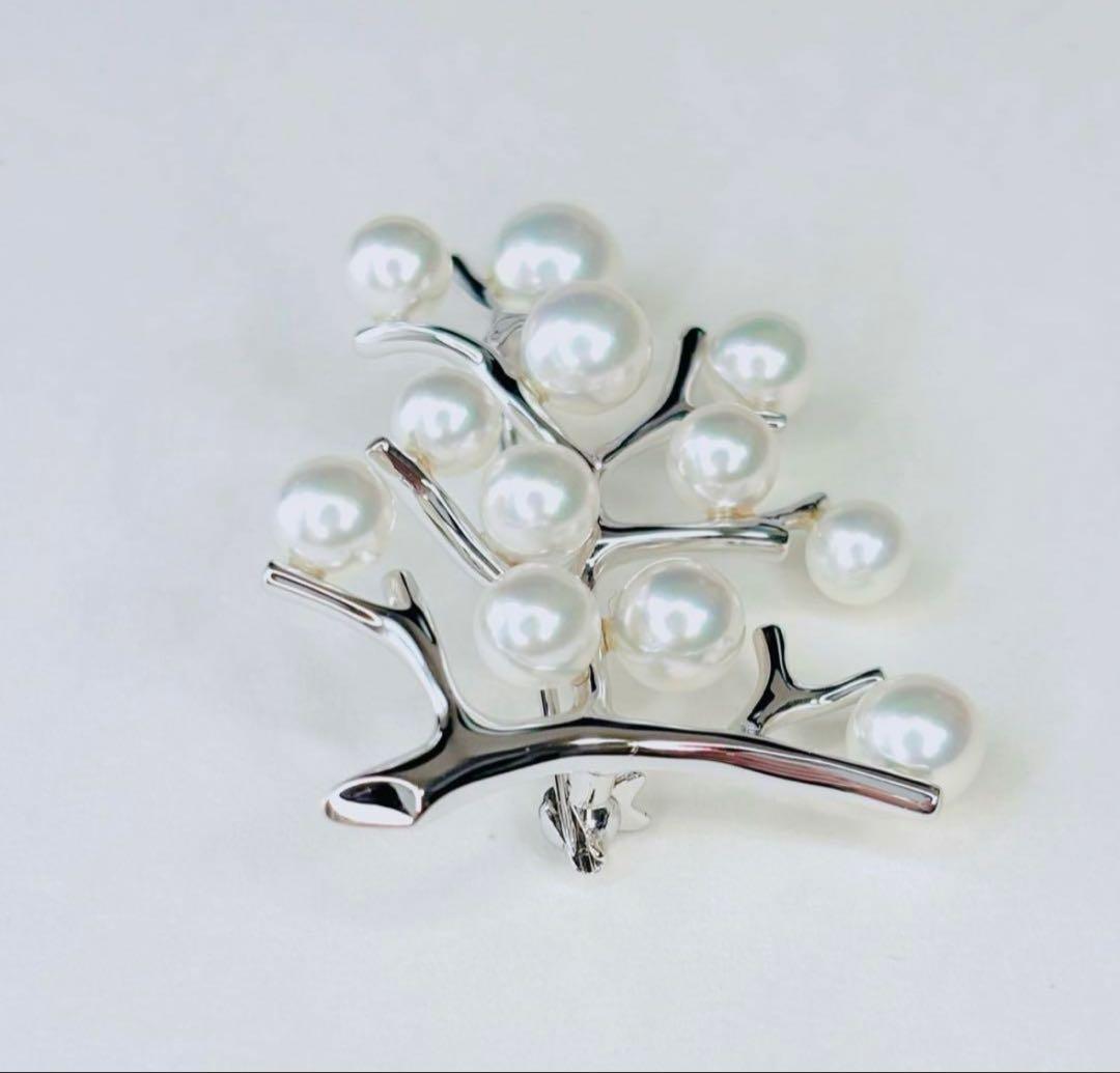 極美品】 ミキモト 幸福の木 シルバー ラージサイズ ブローチ 箱付き