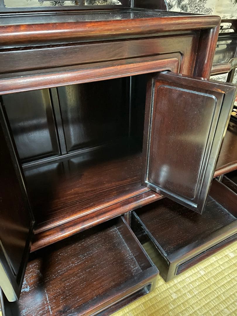 茶棚アンティーク家具唐木花梨紫檀収納棚中国家具骨董品古美術品