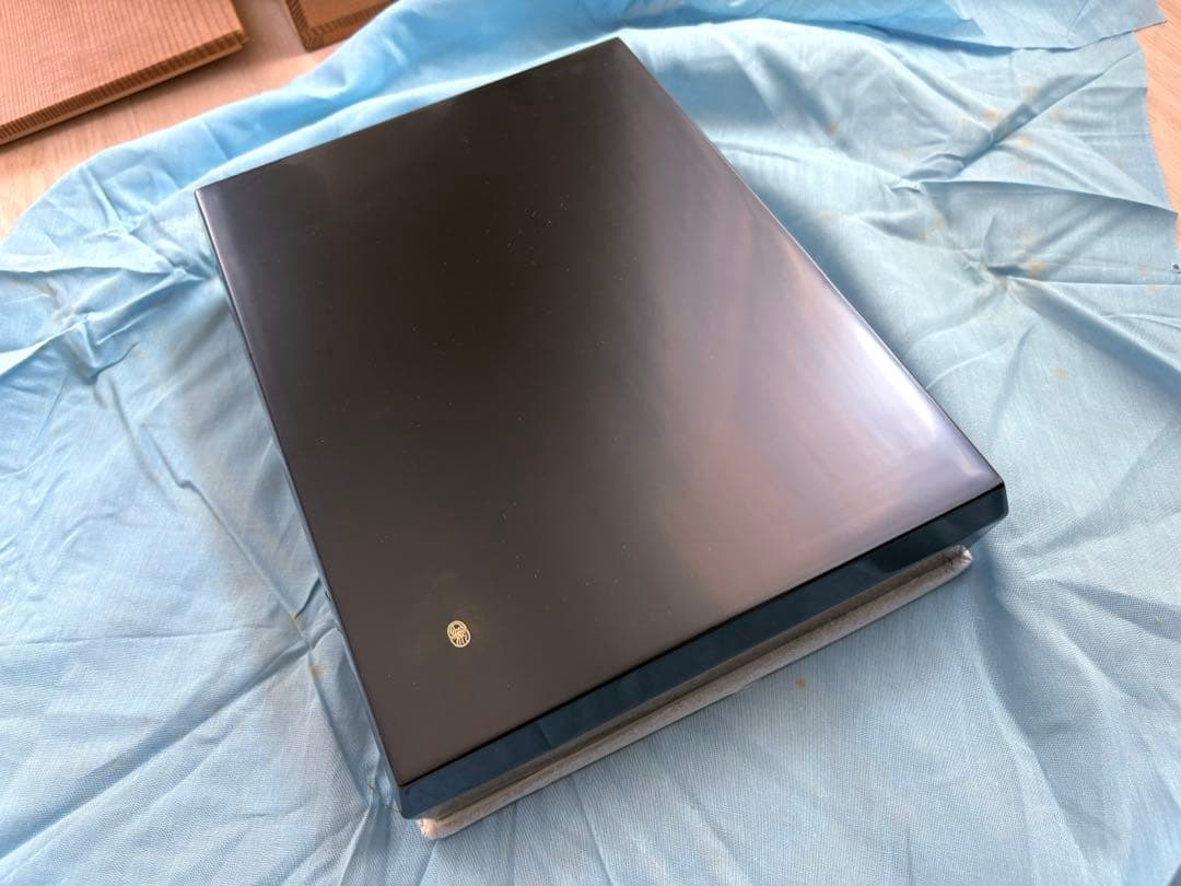 平安象彦京漆器 「松喰鶴」手文庫　桐箱入り