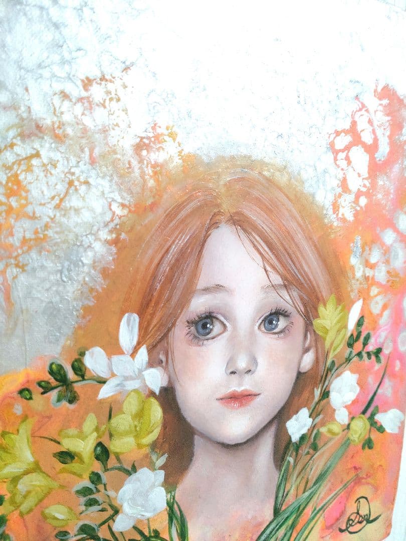 美人画【Inspire】1点物の原画◆作者サイン入り/油絵/人物画