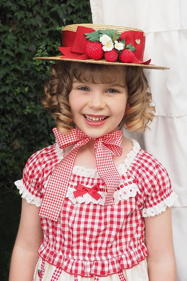 いちごギンガムリボンキャノチェ・いちごバスケット・Fサイズ