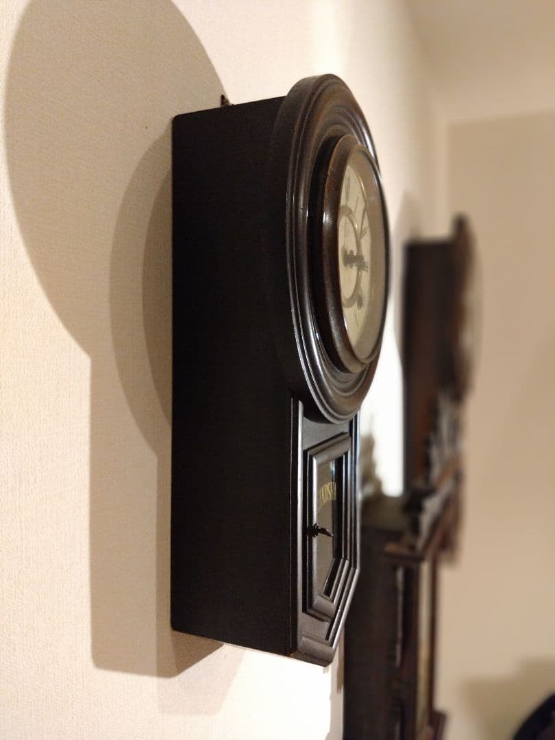 柱時計 (注油済み)　精工舎　六寸頭丸　昭和レトロボンボン　ユンハンス　ゼンマイ