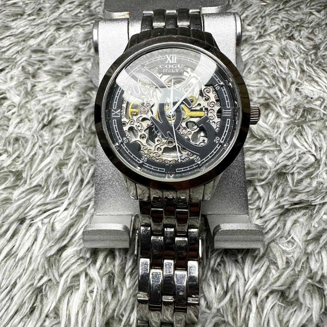 【稼働】COGU コグ スケルトン 自動巻き　メンズ 裏スケ　機械式