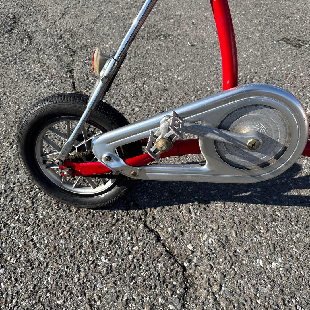 ブリヂストン、折りたたみ自転車 赤 スチールフレーム￼、ワンタッチ