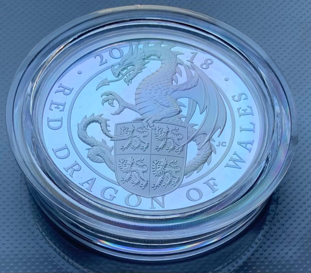 クイーンズビースト プルーフ銀貨 レッドドラゴンオブウェールズ